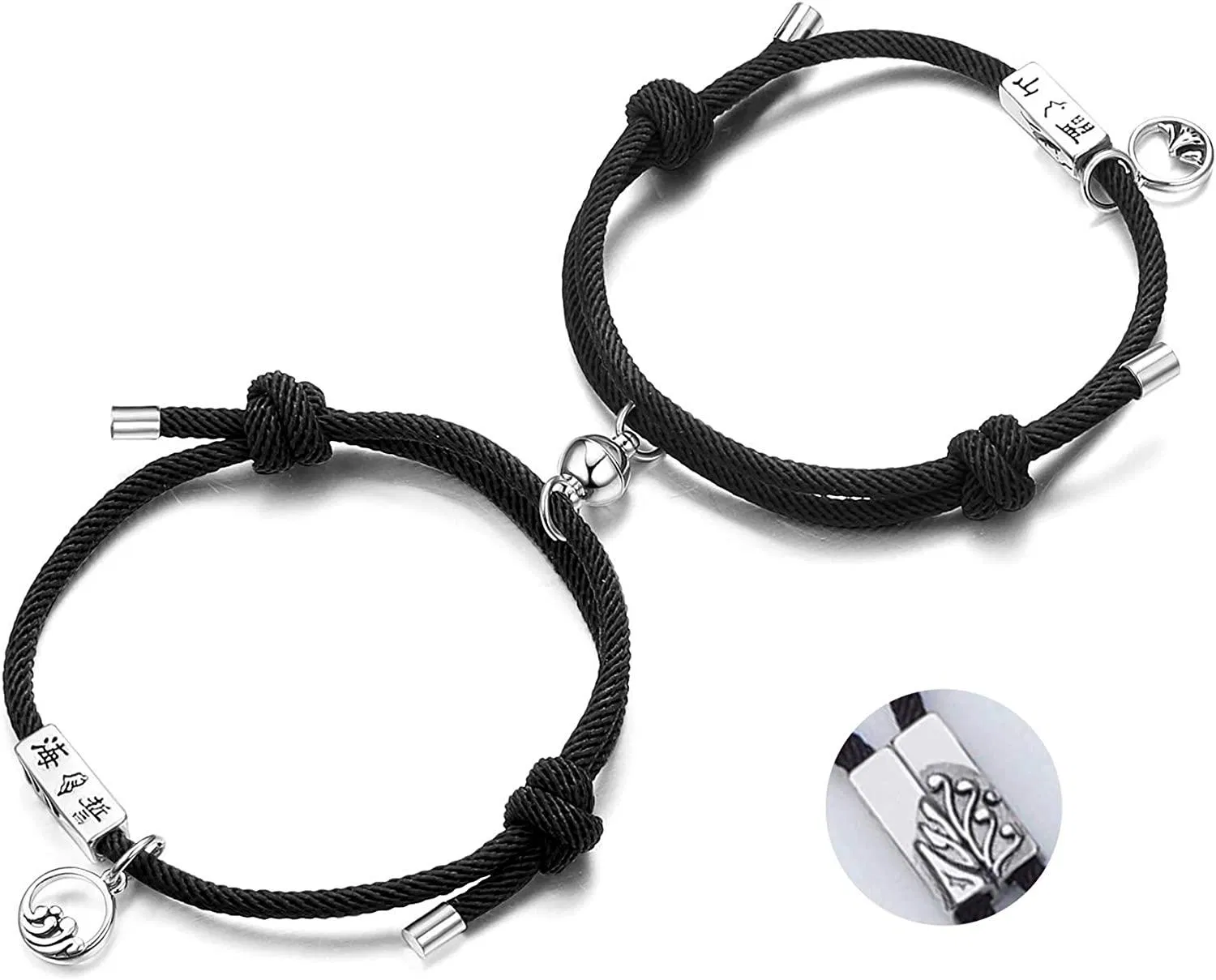 Geschenk für den Valentinstag 2PCS Paar Magnetarmband Set gegenseitige Anziehung Seil geflochten Armbänder verstellbar Charme Paar Set für Frauen Männer