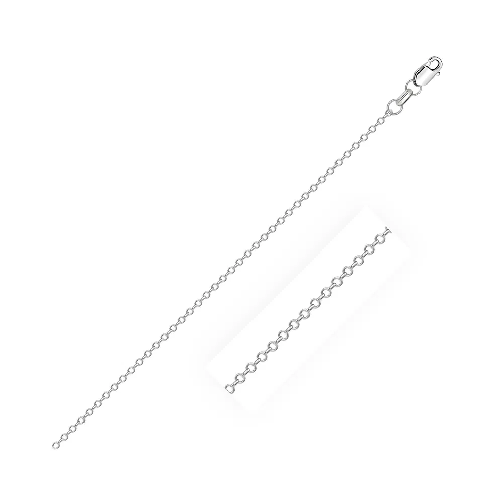 10k White Diamond Cut Cable Link Chain (0,87 mm)
