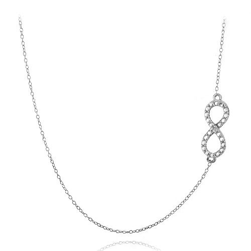 Sterling Silber Diamant Akzent Infinity Kette Halskette