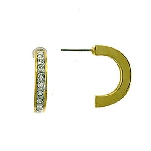 LOA445 - Gold-Messing - Ohrringe mit Top-Grade - Kristall in Clear