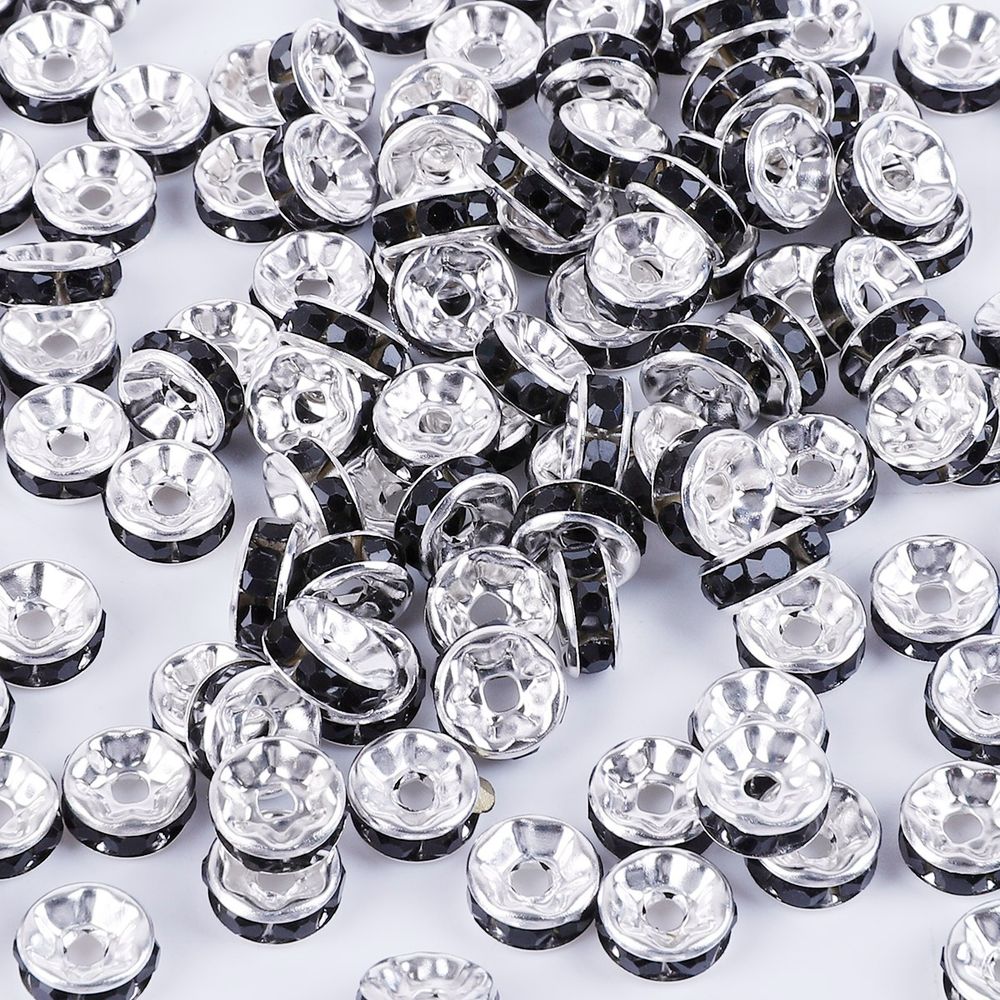 50 Stück Preis Elektro-Plating Inlaid Color Diamond Wheel Hoop Flat Stück DIY Flat Ornament Zubehör Intervall Sequin Eisen Material