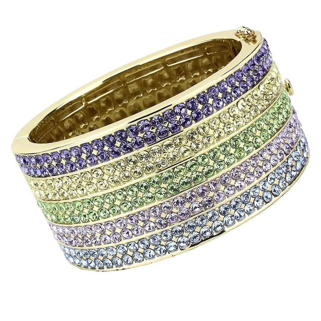 LO4277 - Gold Brass Armband mit Top-Grade - Kristall in mehreren Farben