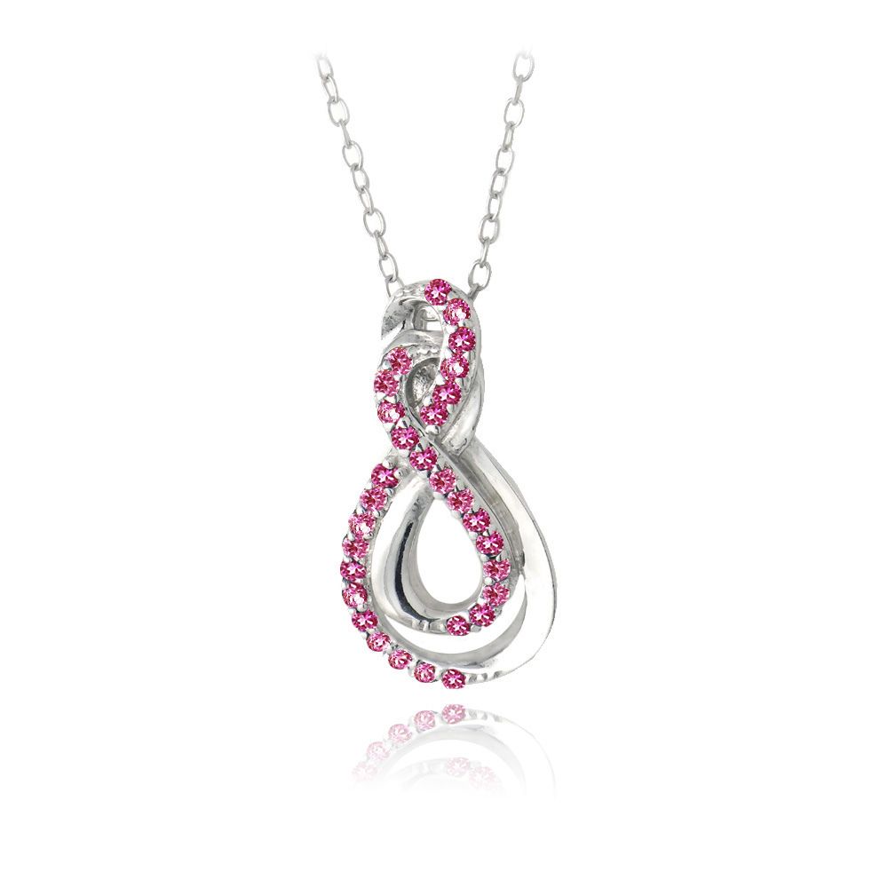 Sterling Silver kreiert Ruby Intertwined Infinity Halskette