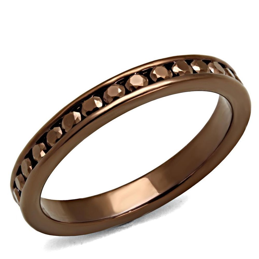 3W1137 - IP Kaffeelicht Messing Ring mit AAA Grad CZ in Braun