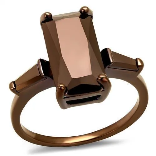 3W1160 - IP Kaffee Licht Messing Ring mit AAA-Klasse CZ in Licht Kaffee