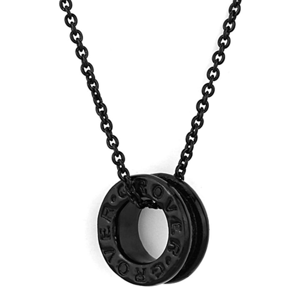 LO3088 - TIN Cobalt Schwarz Messing Kette Anhänger ohne Stein