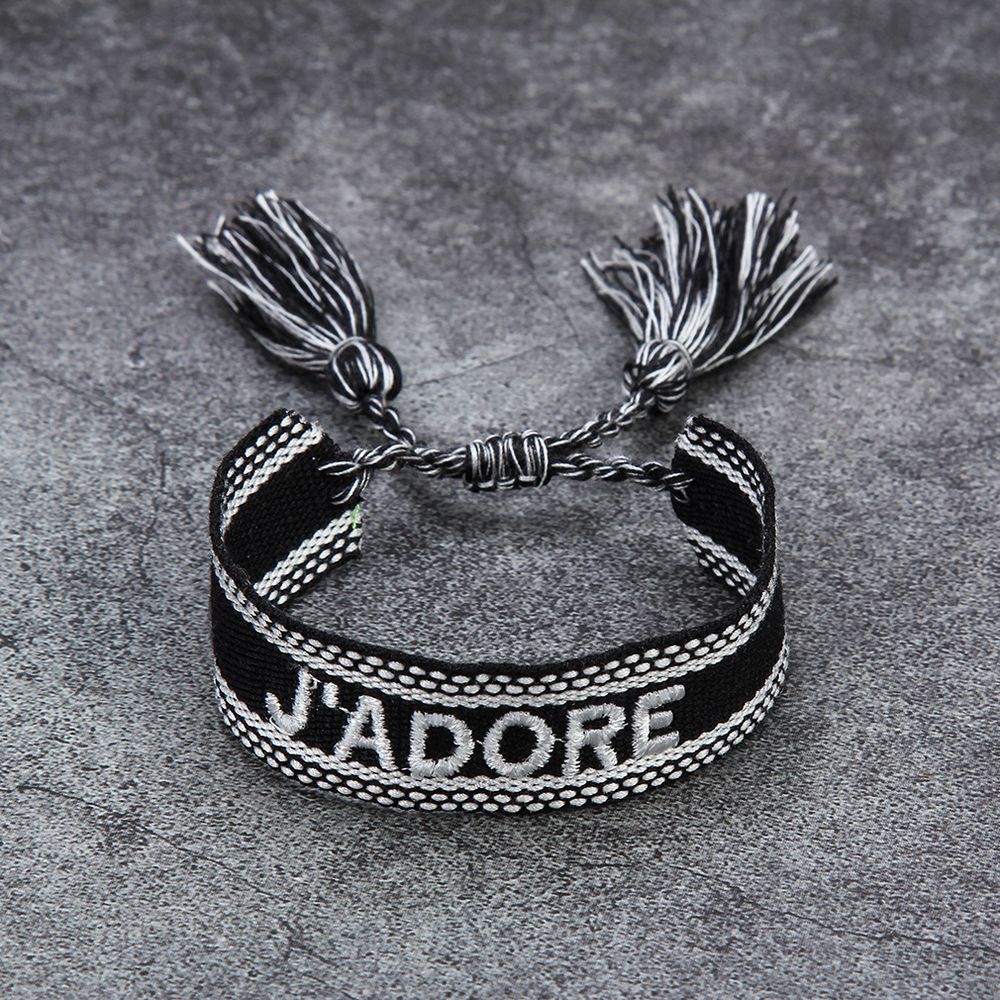Französisch Alphabet Bestickte Armband J'adore Handgelenk