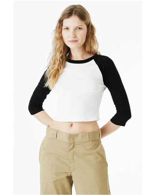 Bella + Canvas 1200 Damen Micro Ribbed 3/4 Raglan Baby Tee