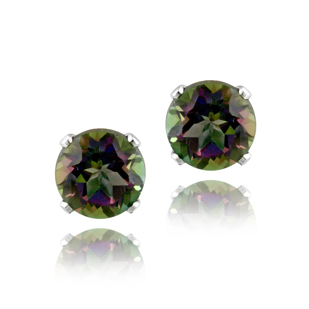 Sterling Silver Green Mystic Topaz Stud Ohrring