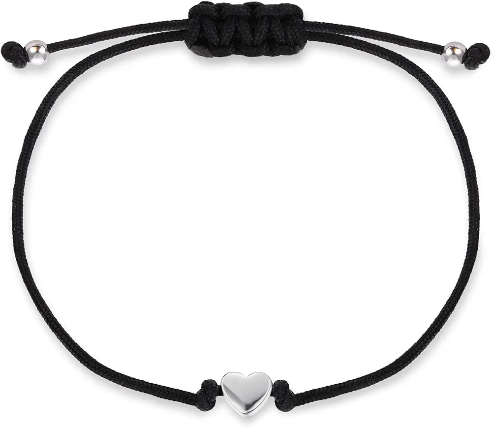 S925 Sterling Silber Herz geformte Freundschaft Armband Langstrecken Armband für Paare bester Freund handgefertigte verstellbare Schmuck Geschenk für Familie und ihr