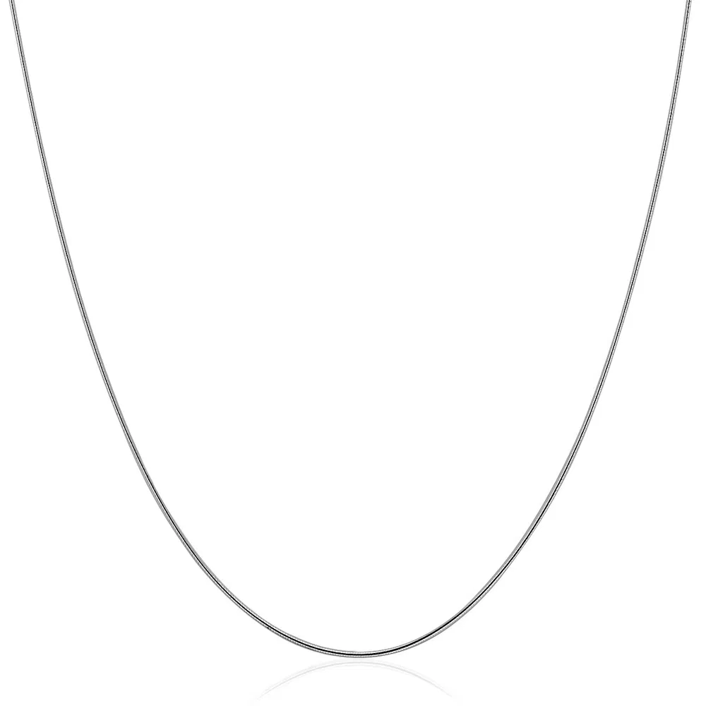 Sterling Silber Round Omega-Stil Ketten Halskette mit Rhodium Plating (1.25mm)