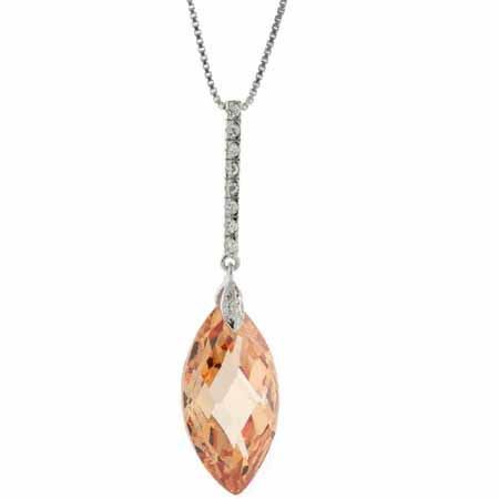 Berühmtheit inspiriert Sterling Silber simuliert Diamant Champagner cz Tränentropfen Anhänger