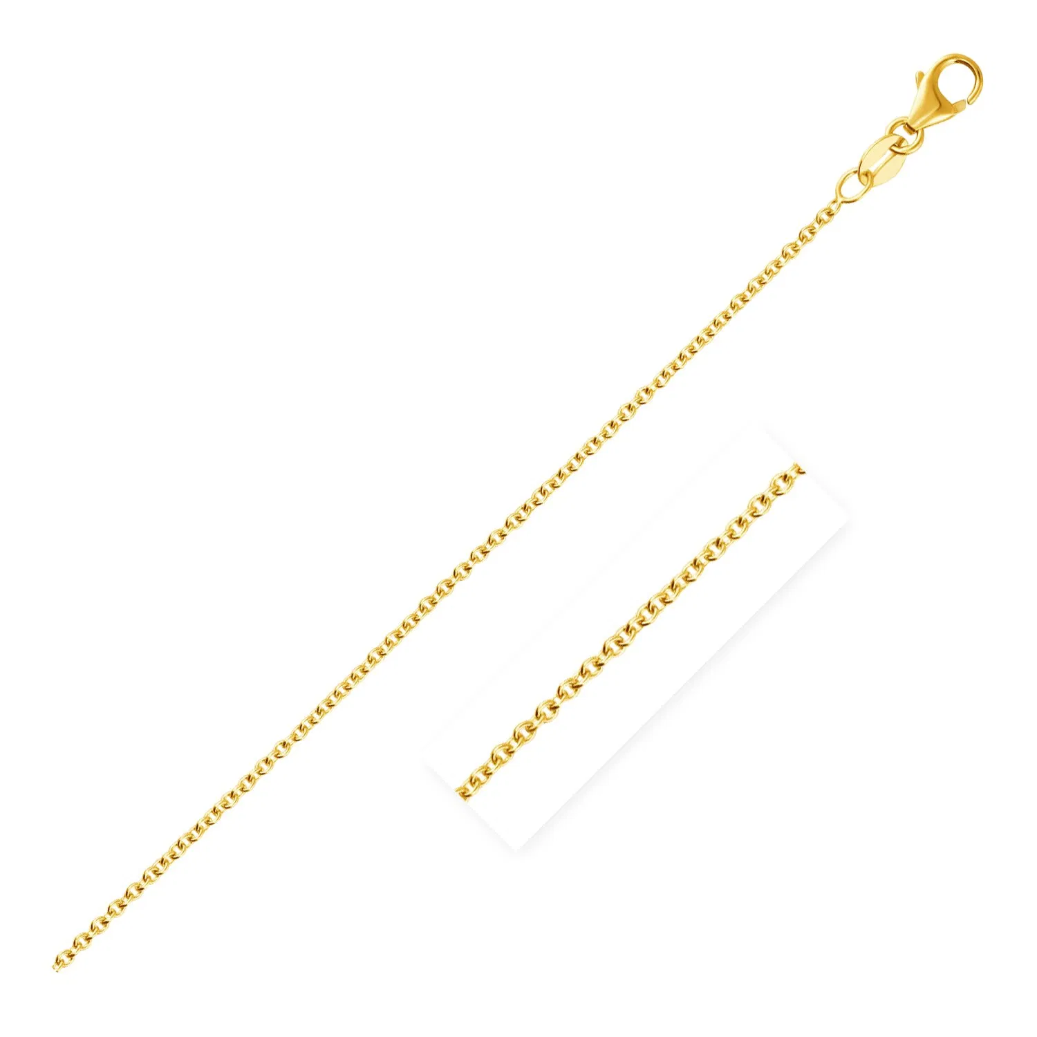 14 Karat Gelb-Gold rundes Kabel Link Kette 1,9 mm