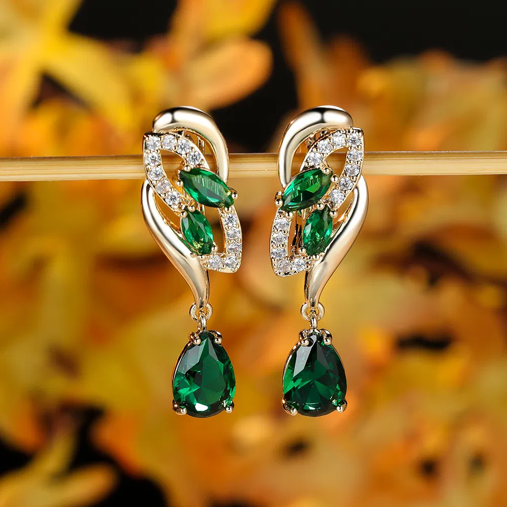 Romantische Kristall Dangle Ohrringe Wassergeschnitten Zirkon Frauen Geburtsstein Party Ohrringe Schmuck Geschenke