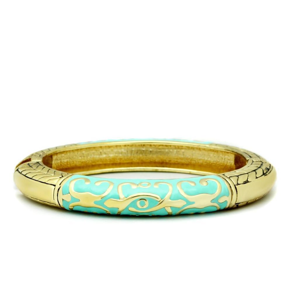 LO2128 - Flash Gold White Metal Armband mit Epoxy in No Stone