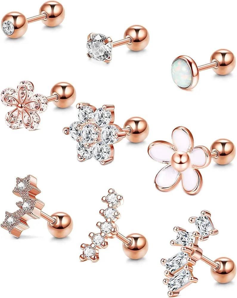 Knorpel-Ohrringe für Frauen 16G Helix Tragus Conch Piercings Stud