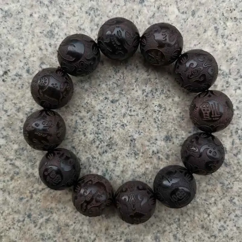 Schwarz Purple Light Sandalwood Carving Armband