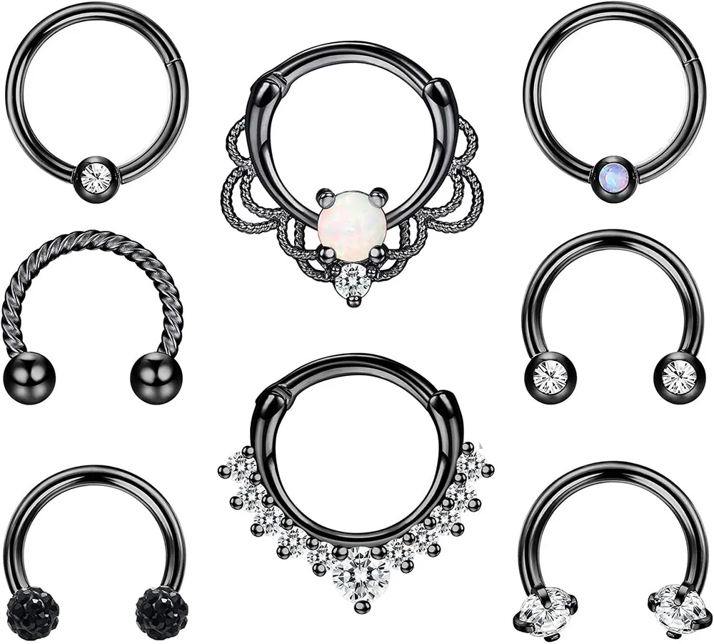 Septum Ringe 16G Edelstahl Septum Clicker Horseshoe Retainer Knorpel Ohrringe Hoop Daith Rook Helix Tragus Septum Piercing Jewelly