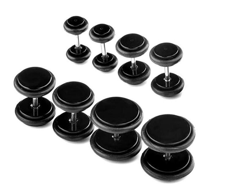 Acryl Plus Belt Tire Round Cake Stud Ohrringe Dumbbell Edelstahl