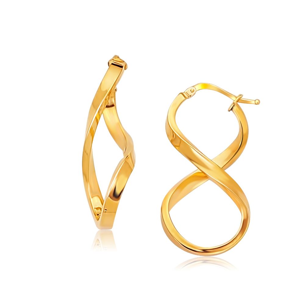 14 Karat Gelbgold poliert Infinity Shape Drop Ohrringe