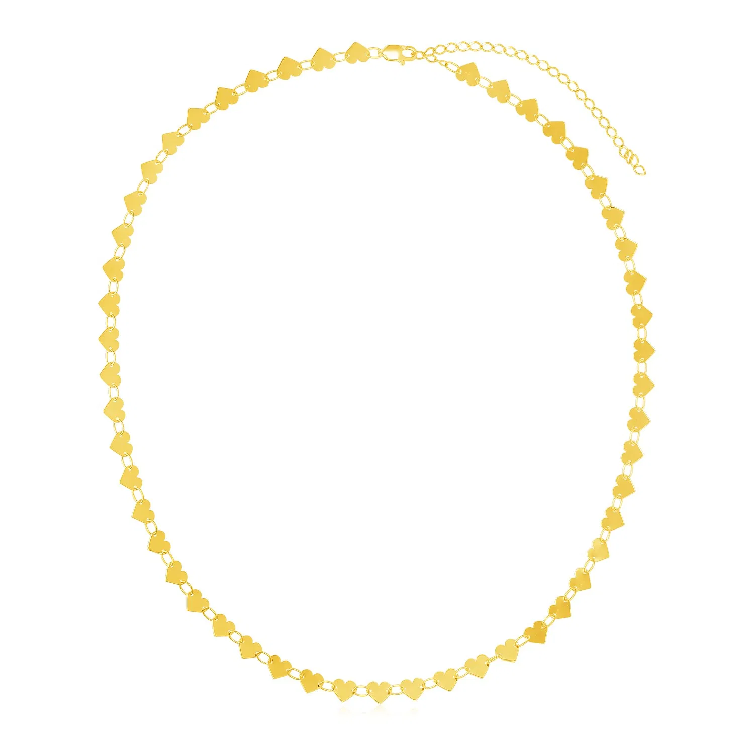 14 Karat Gelbgold Spiegel-Herz - Kette Halskette
