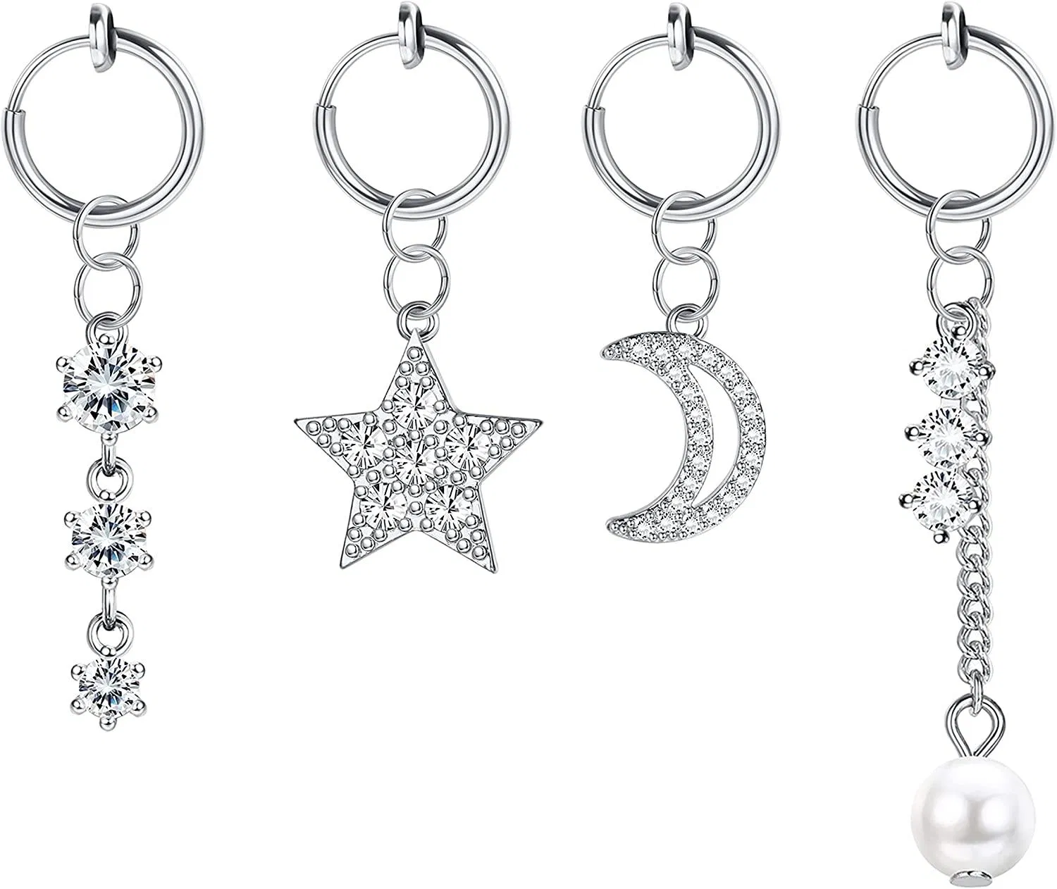 Falsche Bauchring Clip auf Bauchknopf Ringe Falsche Bauch Piercing Chirurgische Nicht-Piercing Nabel Ring Falsche Piercings Schmuck