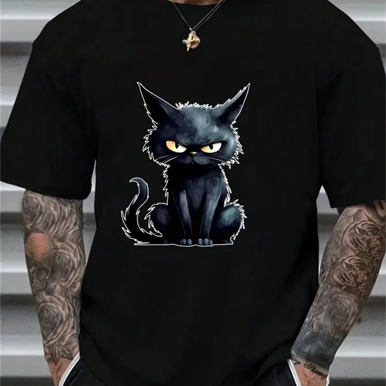 Männer gedruckte T-Shirt, Sommer Casual Short Sleeved T-Shirt