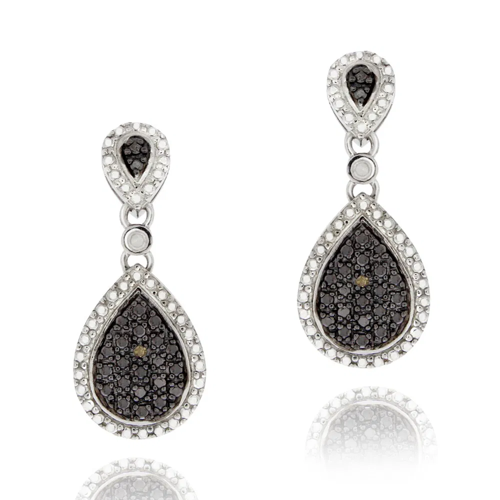 Sterling Silber Champagner Diamant Accent Dangle Ohrringe