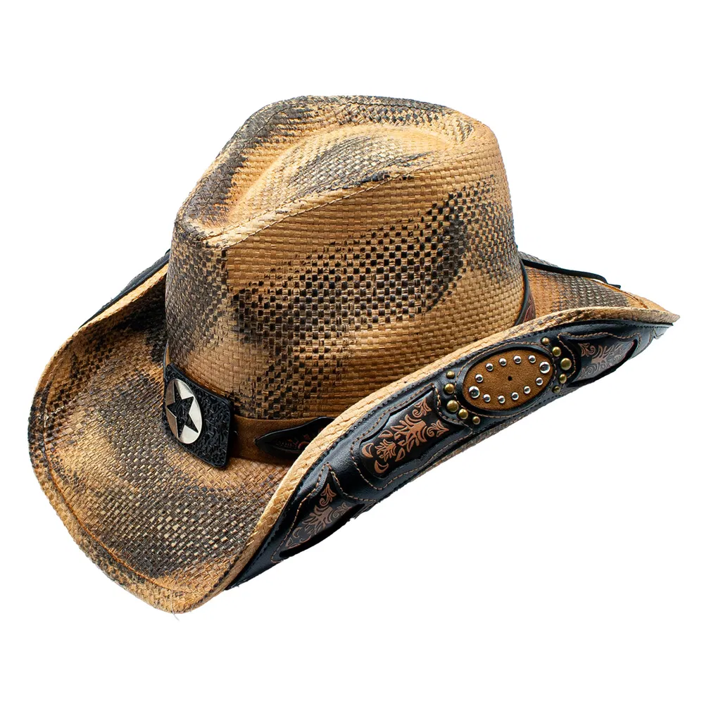 Totis Toyo Stroh gestrickter Star Western Drifter Cowboy Hut