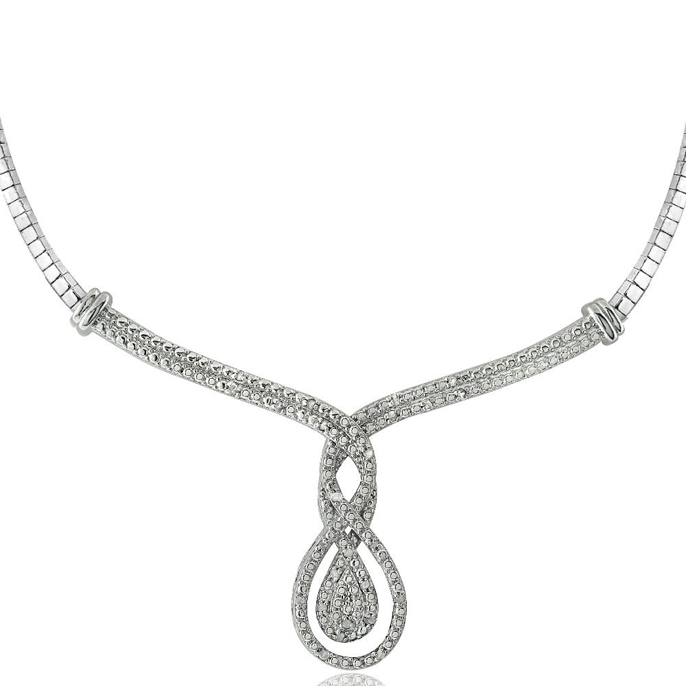 1/4 Ct Diamant Intertwining Infinity Frontal Halskette