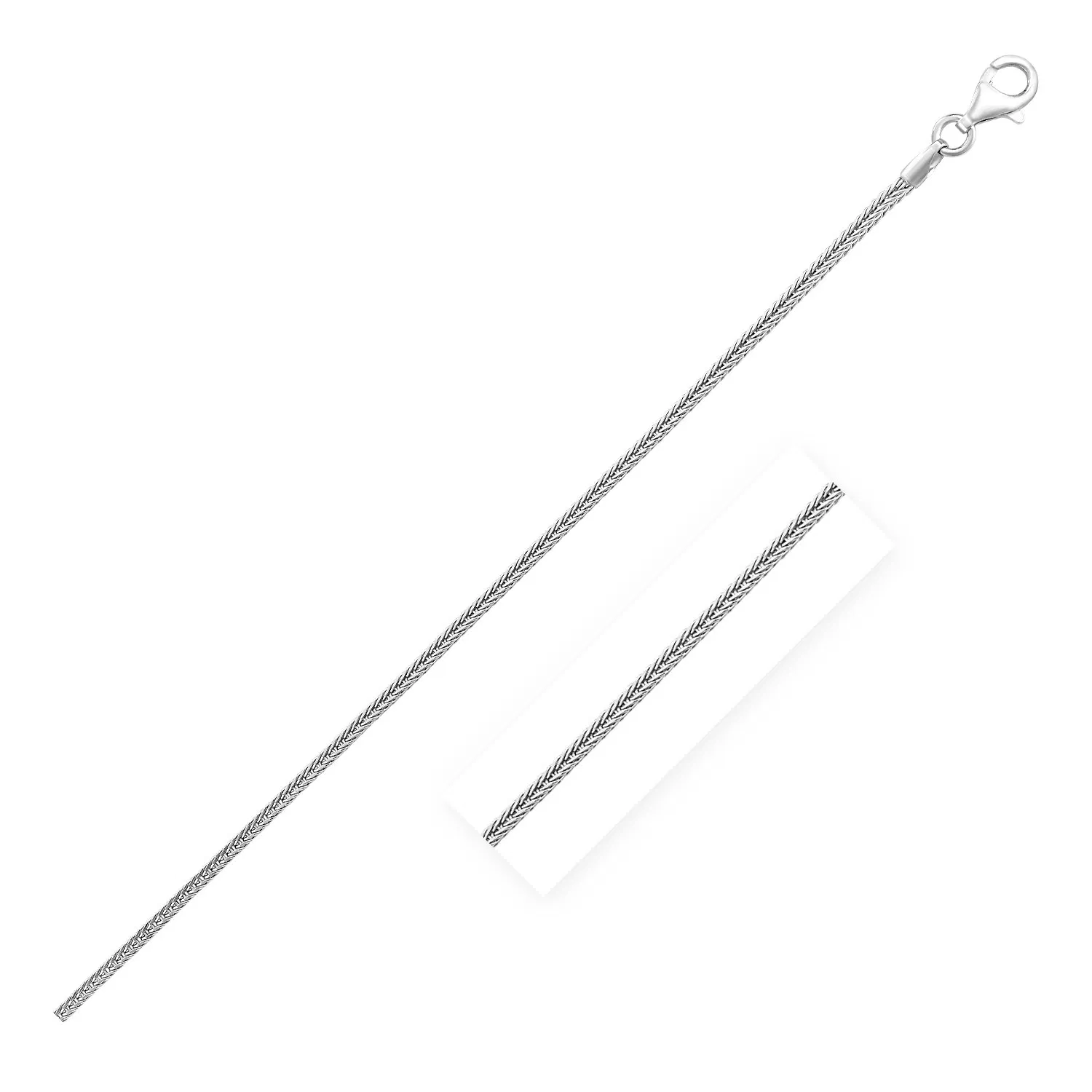 Sterling Silver Rhodium Plated Foxtail 1,4 mm