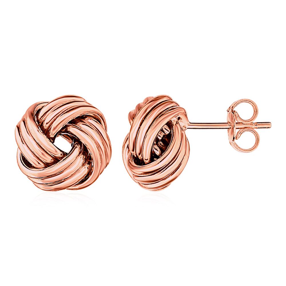 Love Knot Post Ohrringe in 14 Karat Rose Gold