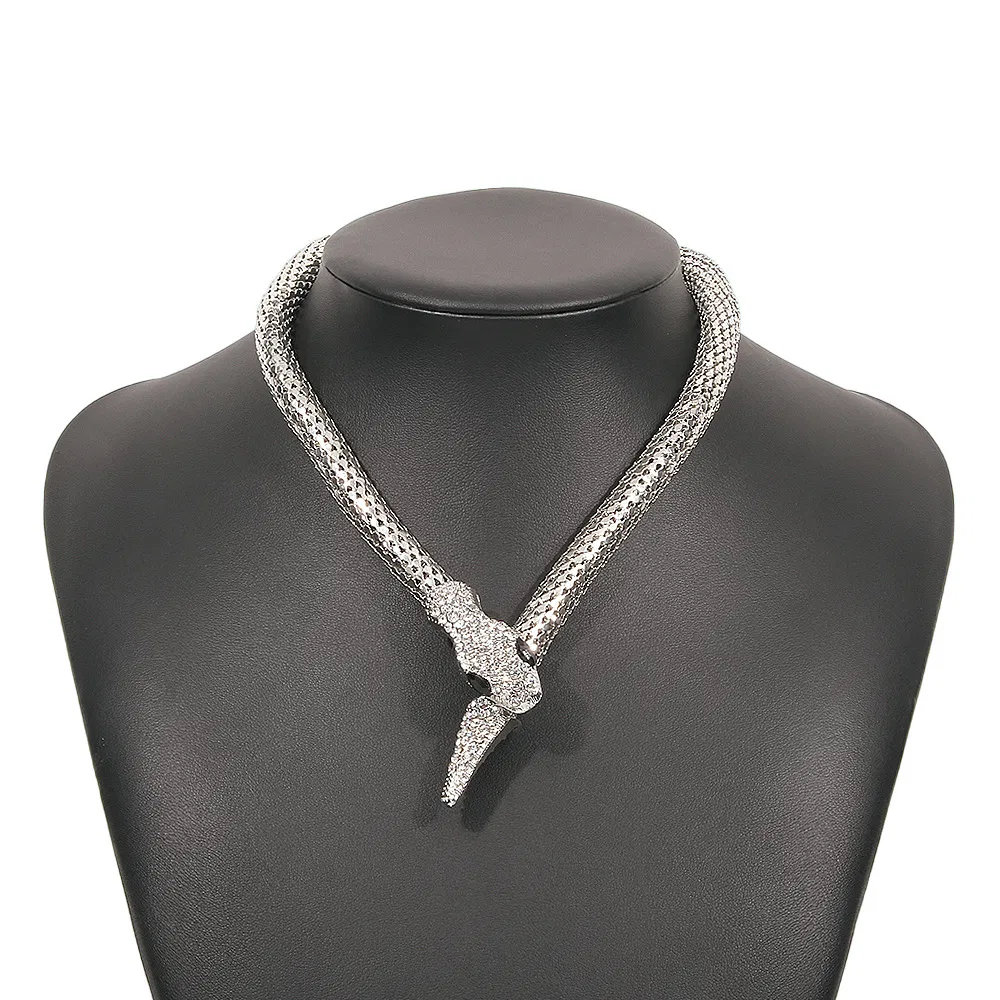 Damen gekrümmte Schlange Choker Halskette; Schlange-Form Halskette; Hip Hop Schlange Schmuck