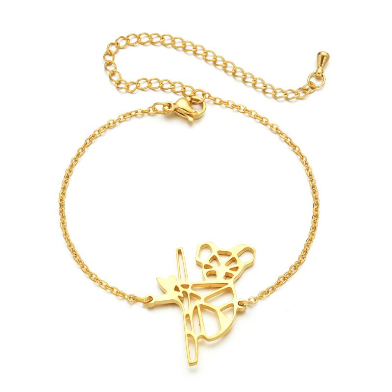 18K elektropatierte Edelstahl Kette Tier Armband Ankleß Dual Use