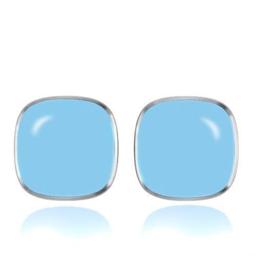 TK277 - Hoch polierte (ohne Verzinkung) Edelstahl-Ohrringe mit Epoxy in No Stone
