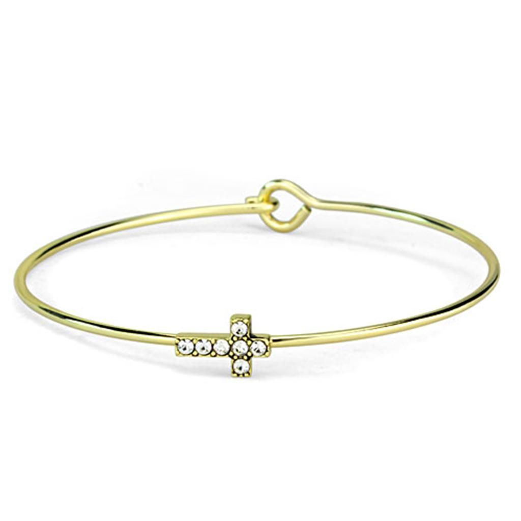 LO3264 - Gold Brass Armband mit Top-Grade - Kristall in Clear