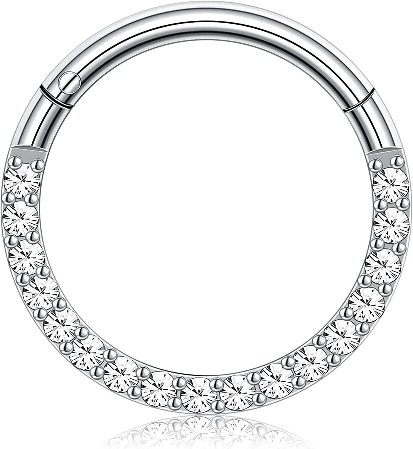 316L Edelstahl Nasenringe Septum Hoop Hinge Segment Ring Opal CZ 16G Knorpel Ohrringe Hoop Septum Clicker Daith Helix Tragus Conch Rook Ohrringe Body Piercing Schmuck