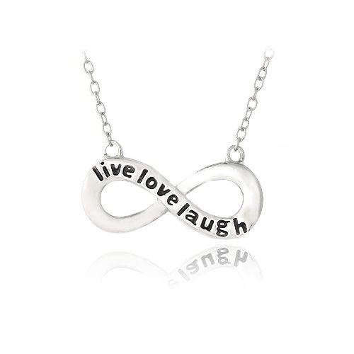 Sterling Silber Live Love Laugh Infinity Halskette