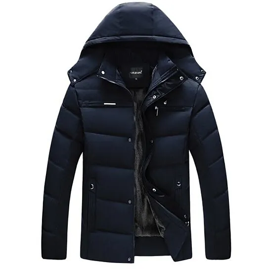 Herren Mäntel Hooded Fleece Faux Fell gesäumt Warme Mäntel Outwear Winter Jacken