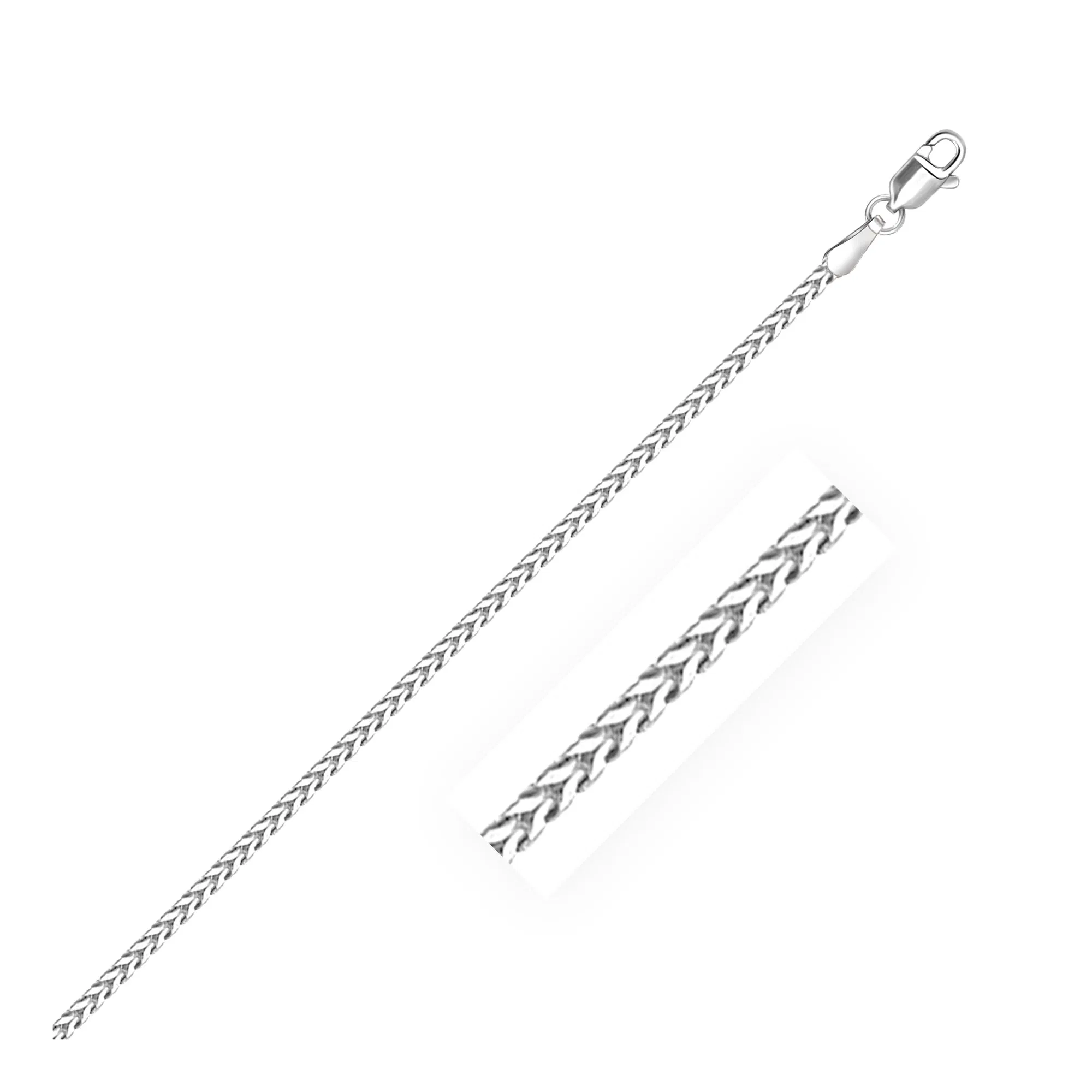 14 Karat weißes Gold Franco Kette 1,8 mm