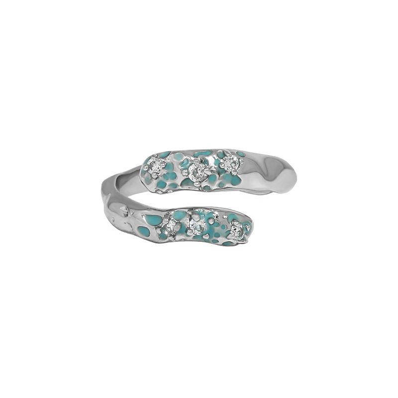 Nische unregelmäßiges Gesicht Zirkon S925 Sterling Silber Ring Frauen