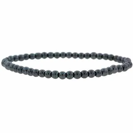 Echtes Hematite Heilstein 4mm Perlen Perlen Stretch Armband