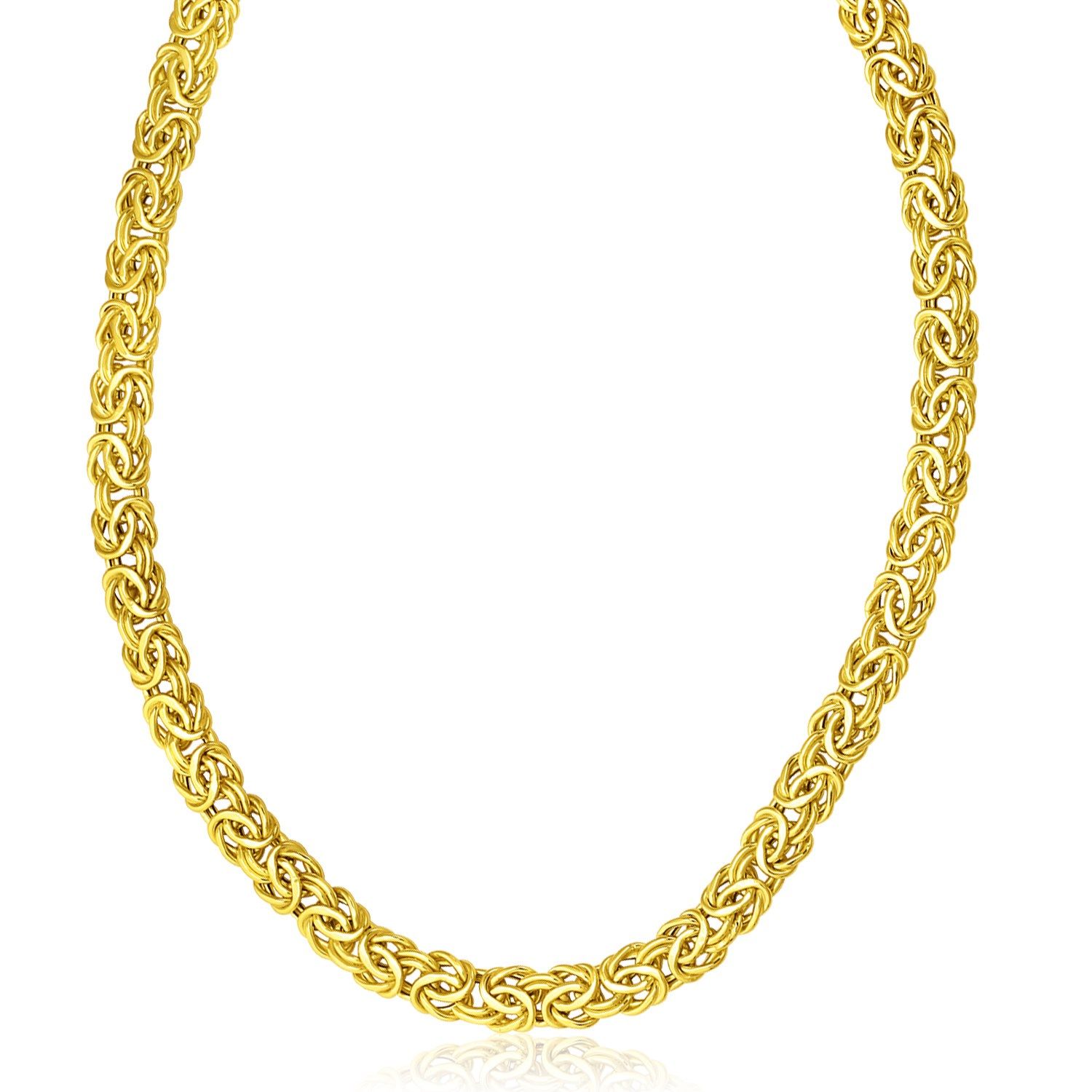14 Karat Gelbgold Byzantine Design Stilvolle Halskette