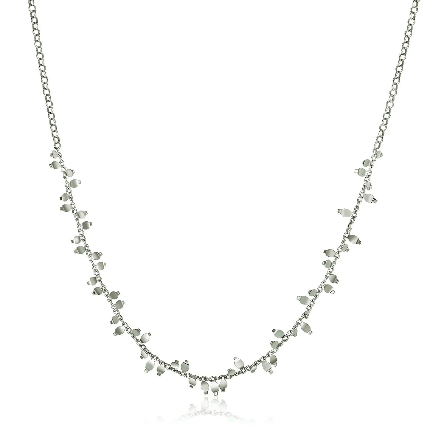 Sterling Silber 18 Zoll Blatt Motif Kette Halskette
