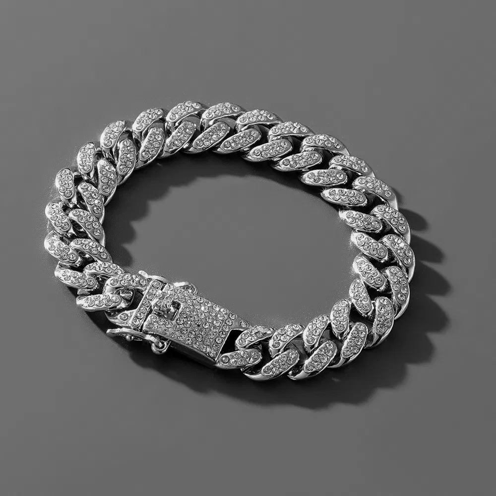 Hip Hop Trend Full Diamond Cuban Link Chain Herren Armband