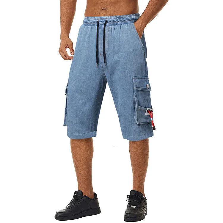 Männer Jeans Work Denim Shorts mit Cargo Pockets