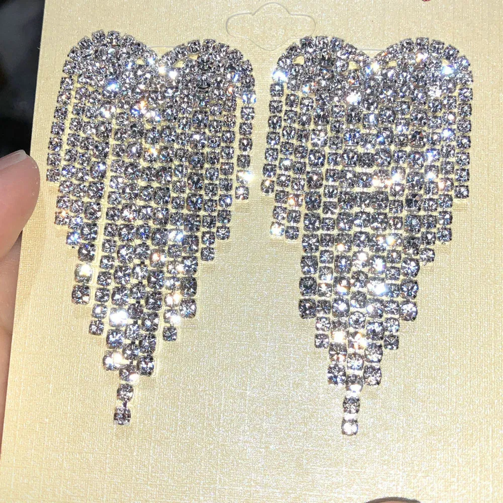 Zartes Rhinestone Tassels kleine Liebe Ohrringe