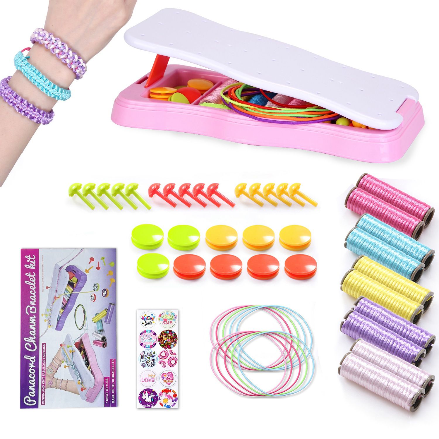 Armband Making Kit DIY Kunst und Handwerk Spielzeug Kinder Reiseaktivität Set Geburtstagsgeschenke für 6 7 8 9 10 11 12 Jahre alte Mädchen
