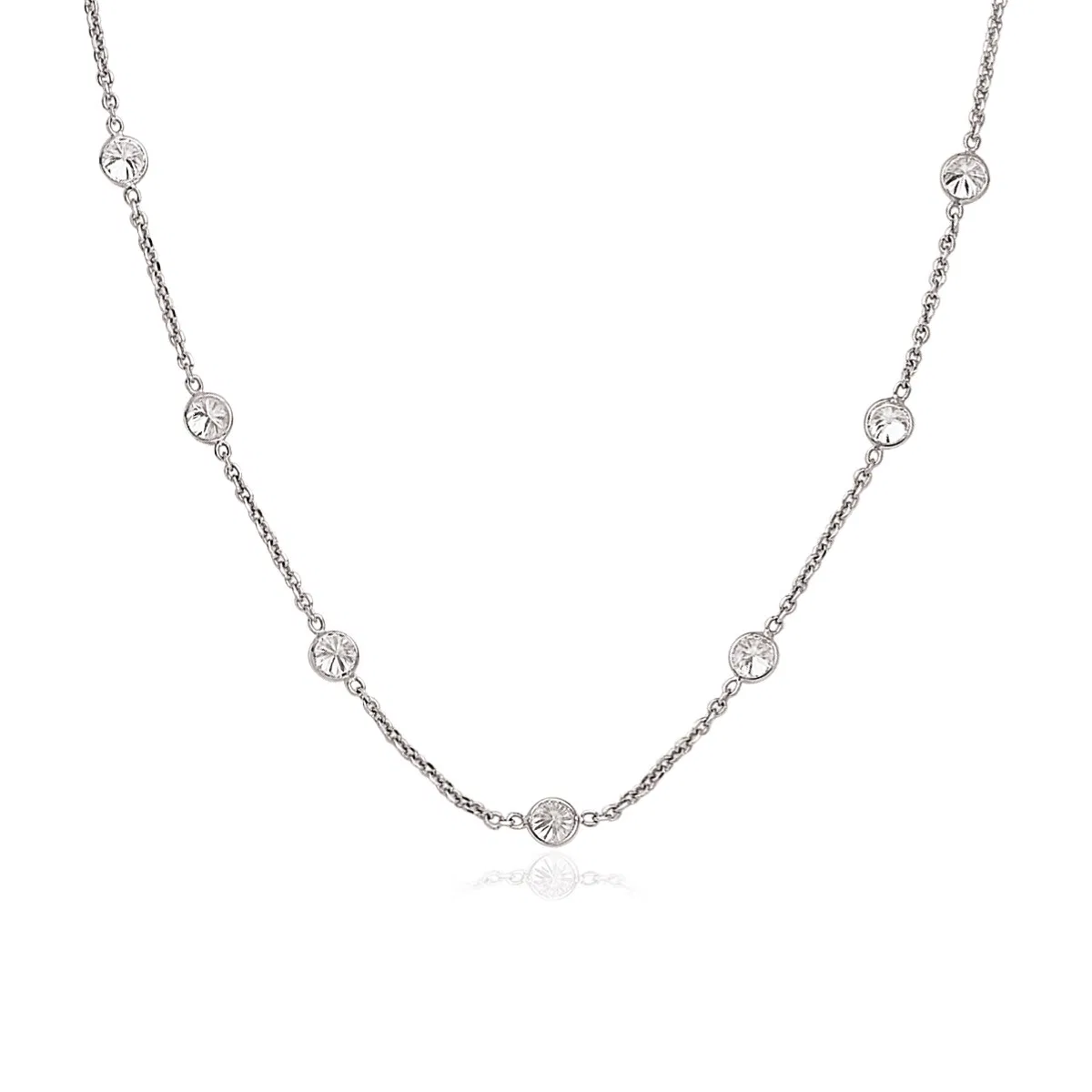 14 Karat Weißgold CZ von der Yard Long Links