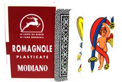 Deck von Romagnole italienischen regionalen Spielkarten